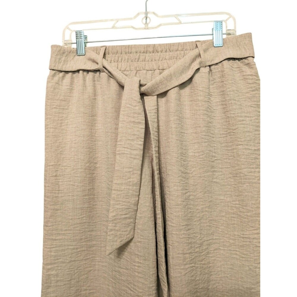 Wide Leg Dressy Pants Women Stretchy Waist Decorative Front Tie Medium